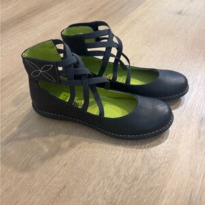 Jungla Black Leather Women's Shoes 39 New